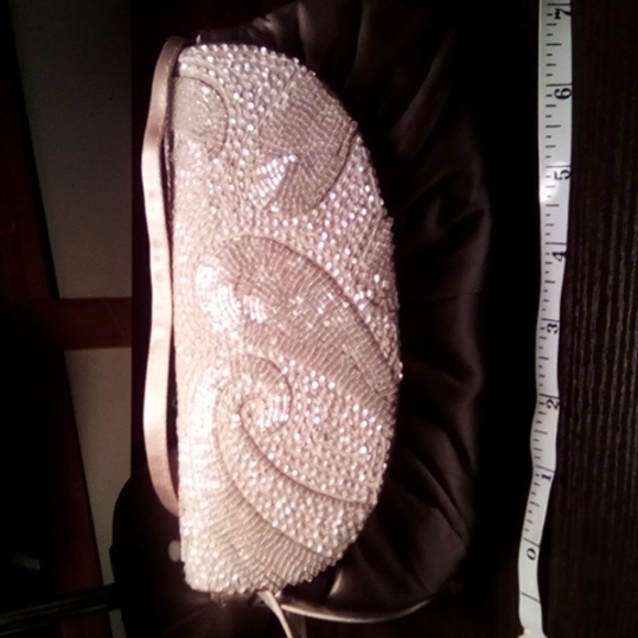 Caparros Clutch/Purse Tan with Sequence/Beads - Picture 2 of 8